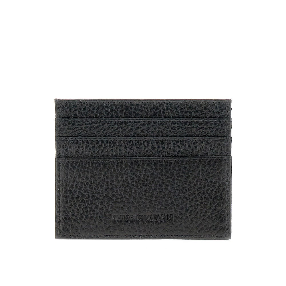 Grained leather cardholder