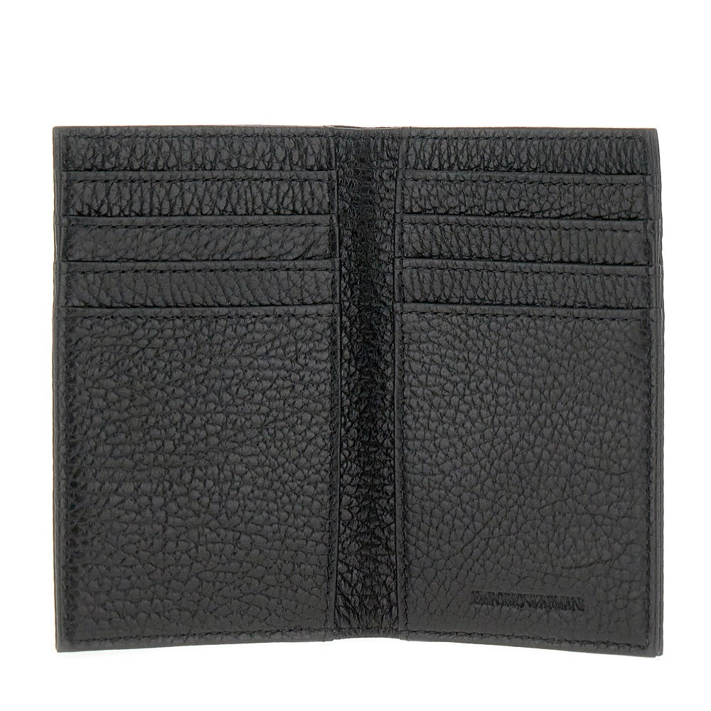 Grained leather bi-fold cardholder