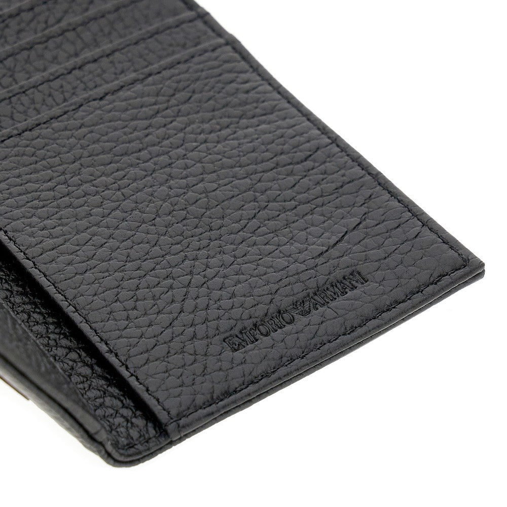 Grained leather bi-fold cardholder
