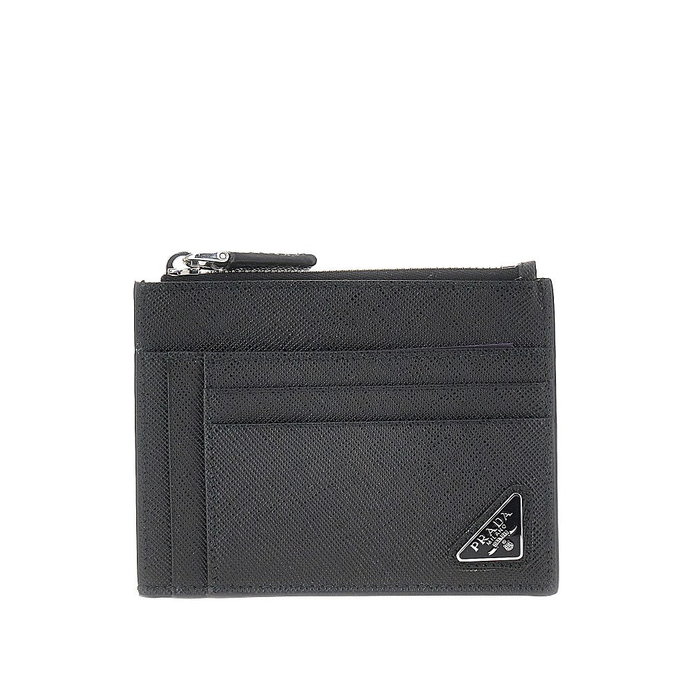 Pouch portacarte in pelle Saffiano