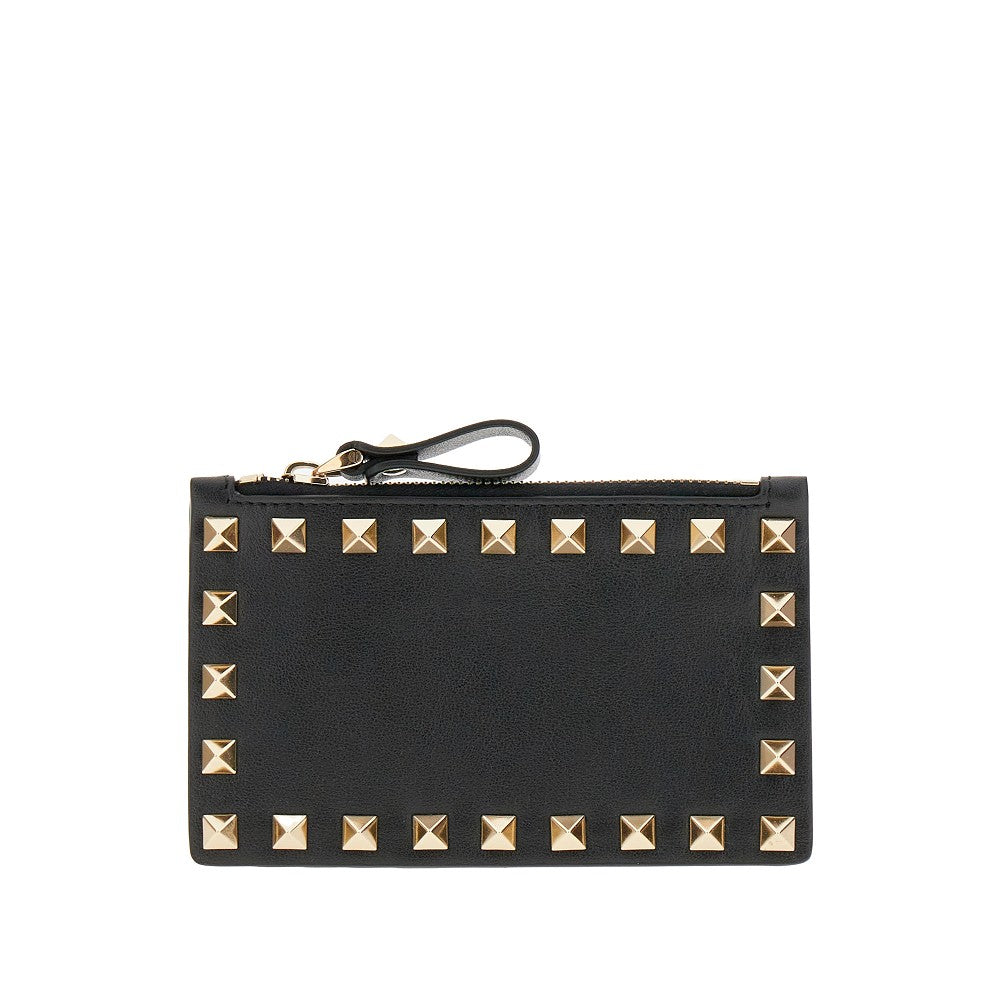 Leather Rockstud cardholder pouch