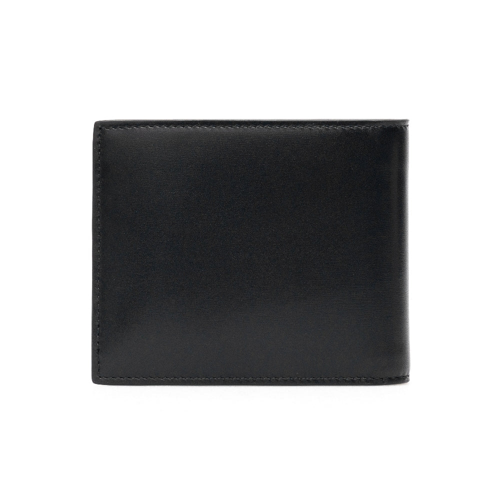 Leather bi-fold wallet with monogram