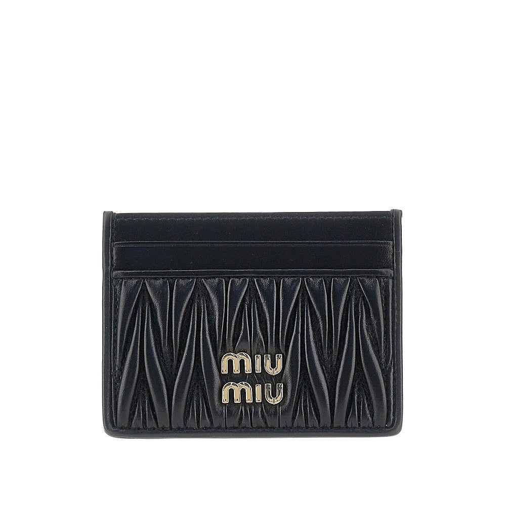 Matelassé nappa leather cardholder