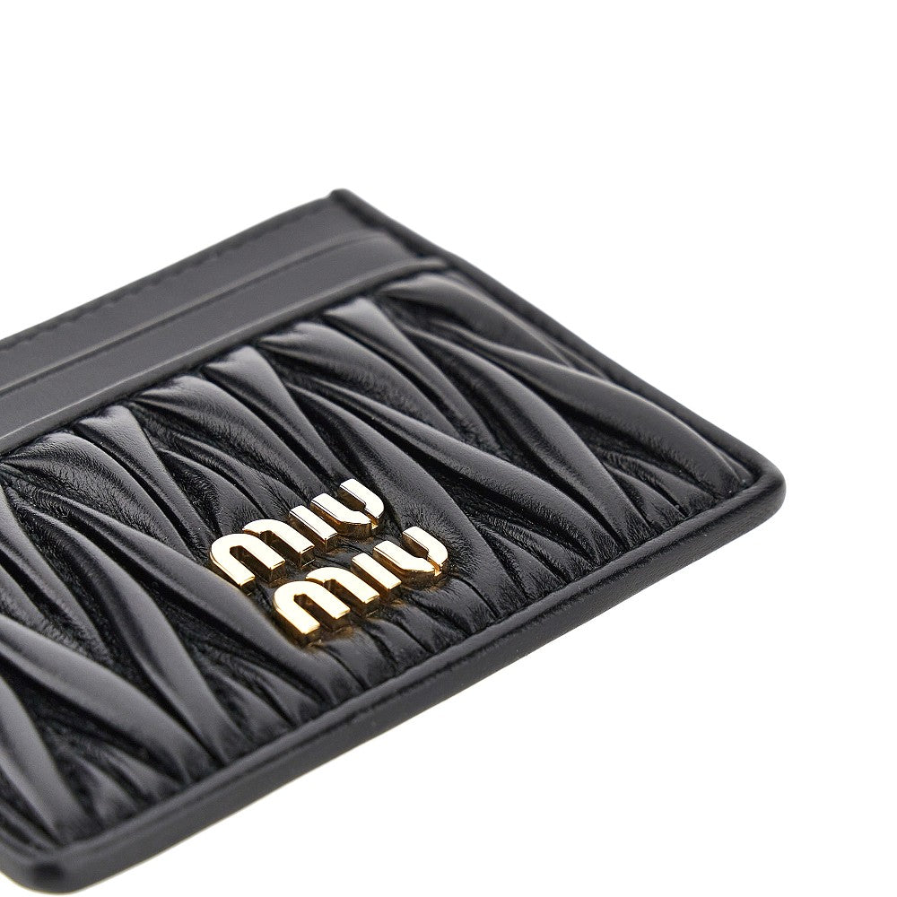 Matelassé nappa leather cardholder