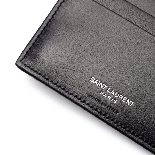 Portafoglio bi-fold in pelle liscia