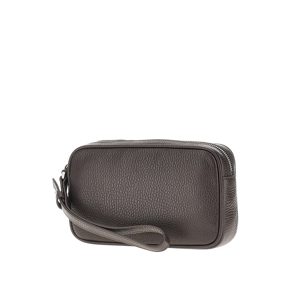 Pouch in pelle martellata