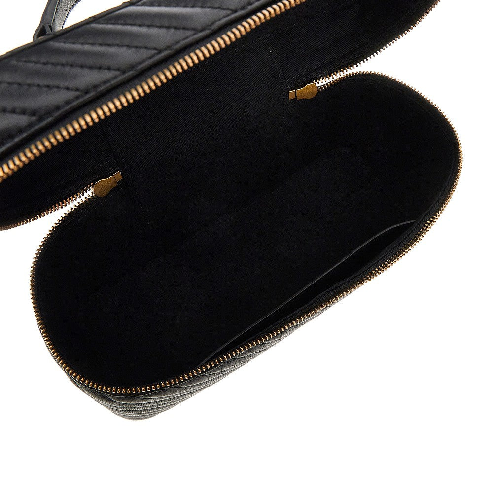 Beauty case in nappa chevron con tracolla