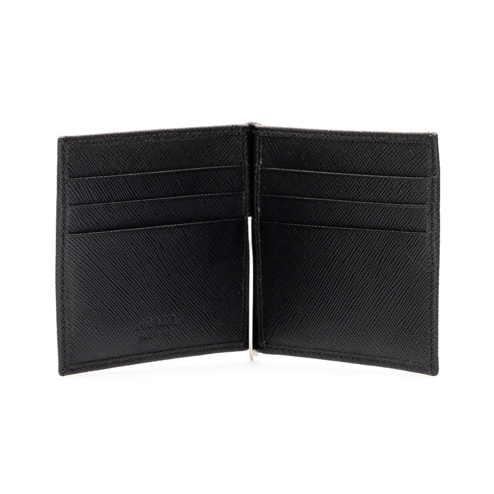 Portacarte bi-fold con clip per banconote