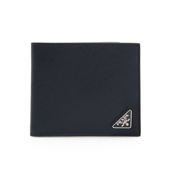 Portafoglio in pelle Saffiano con logo