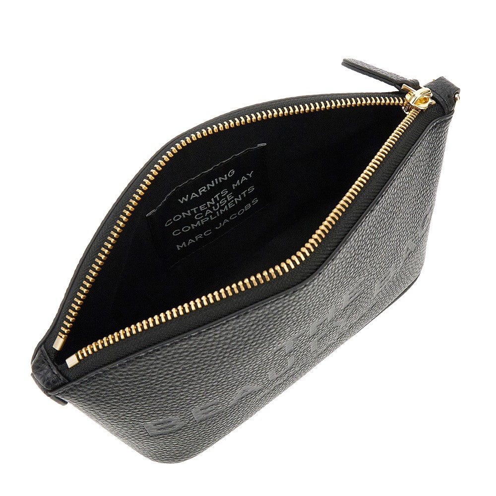 Beauty case in pelle martellata