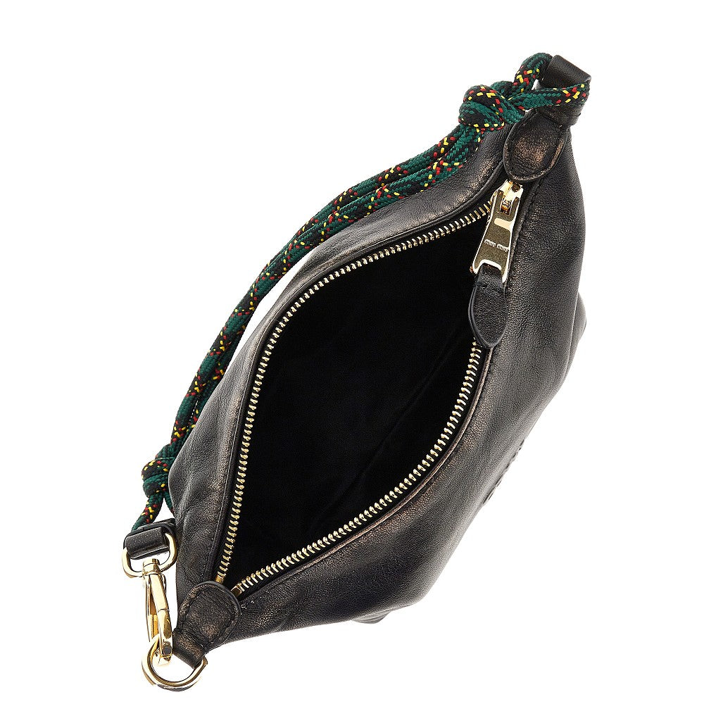 Borsa in nappa old con manico in nastro trek