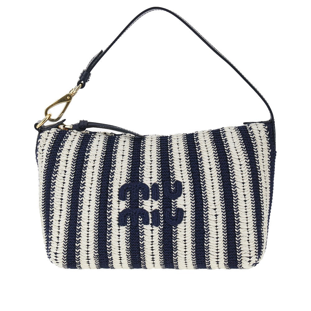 Borsa in maglia con manico in pelle