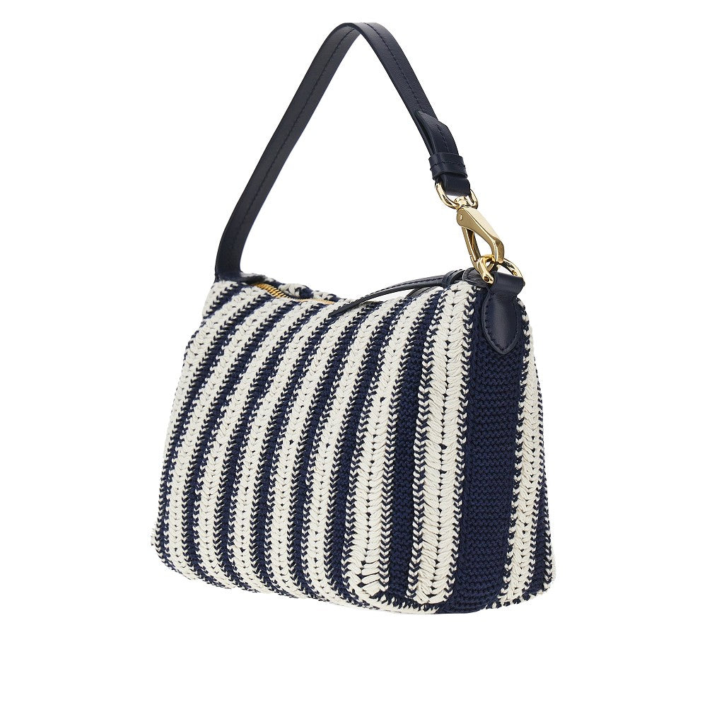 Borsa in maglia con manico in pelle