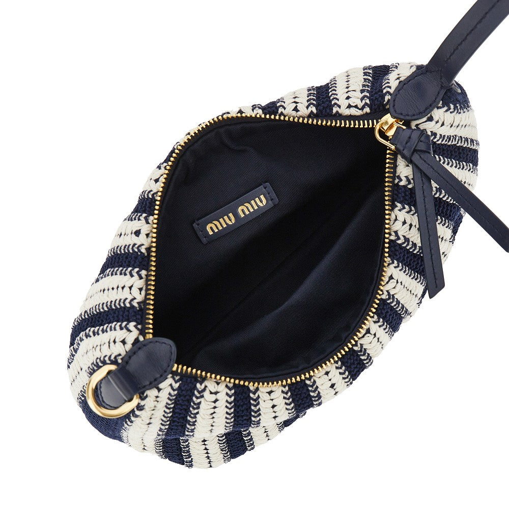 Borsa in maglia con manico in pelle