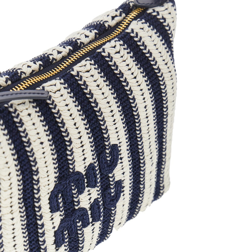 Borsa in maglia con manico in pelle