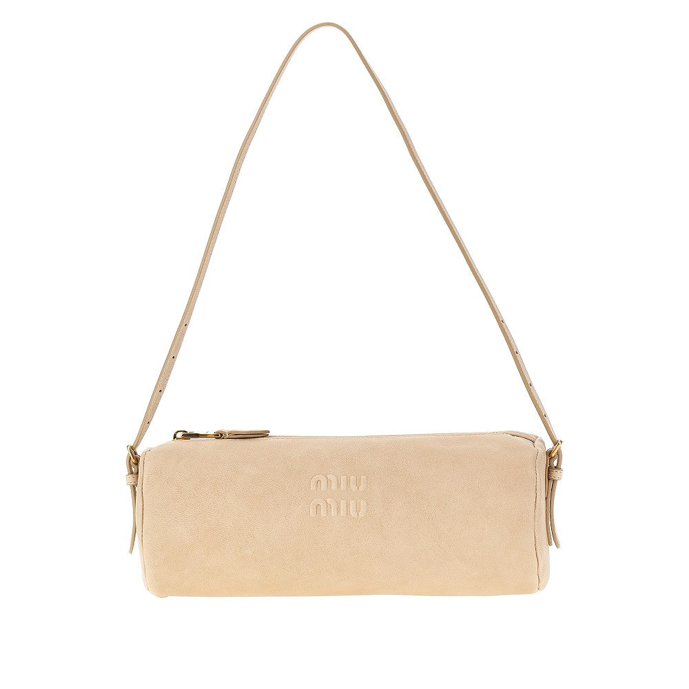 Nappa leather pouch with strap