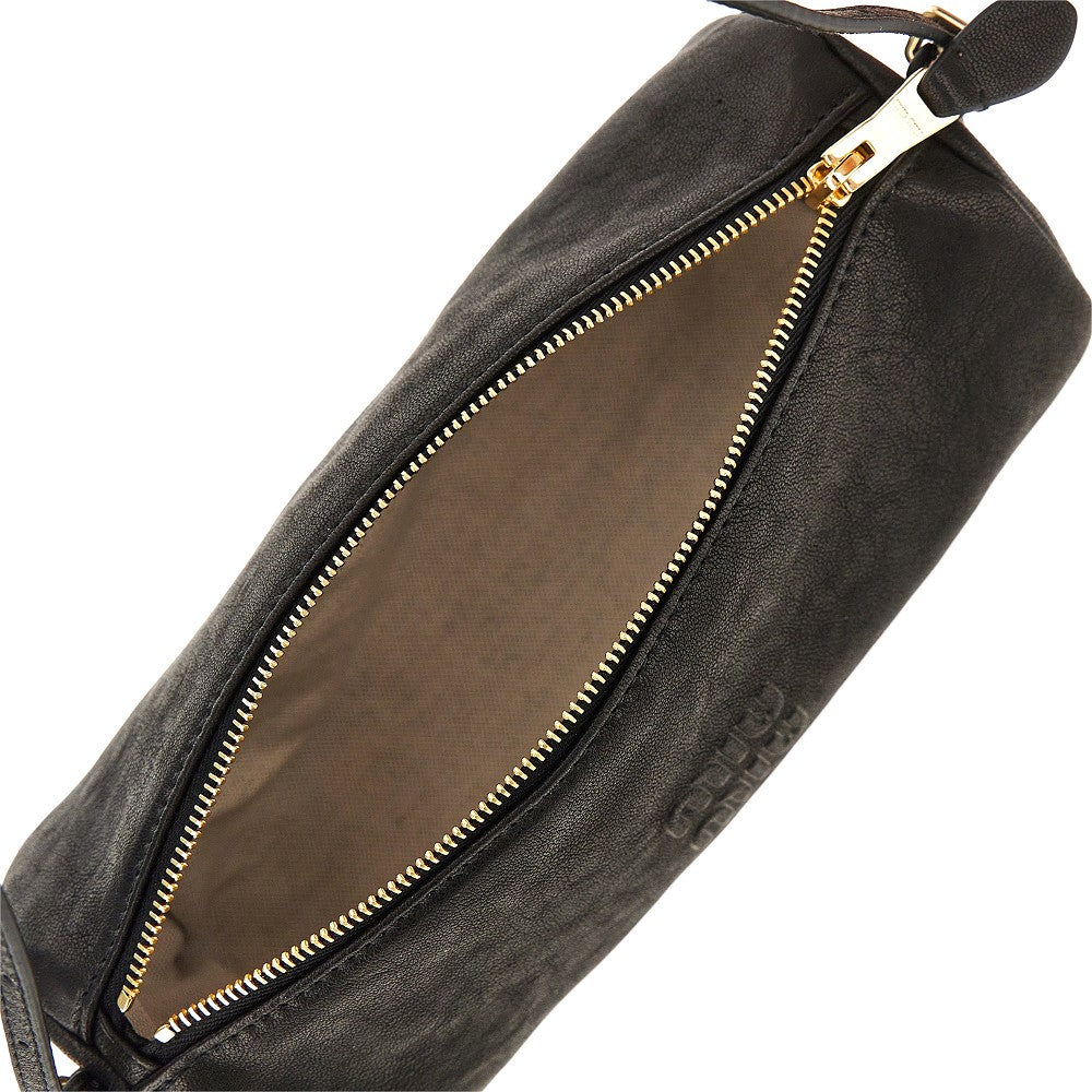 Nappa leather pouch with strap