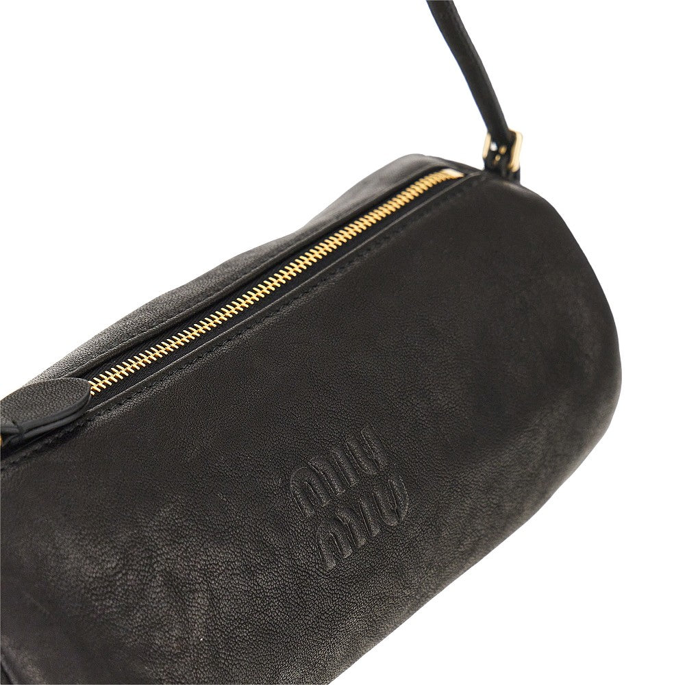 Nappa leather pouch with strap