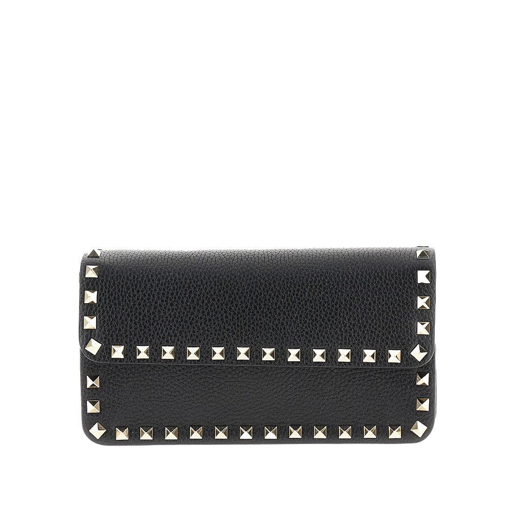 Pouch &#39;Rockstud&#39; in pelle granata