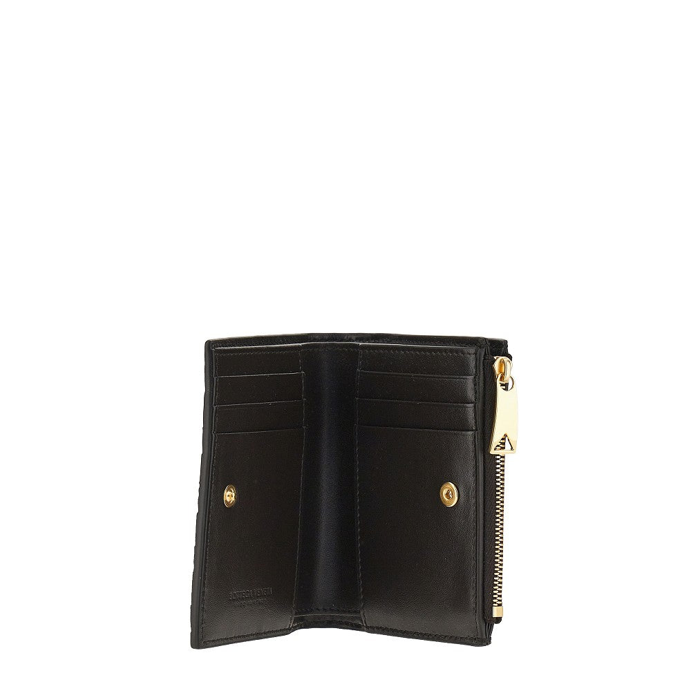 Portafoglio bi-fold in nappa Intrecciato