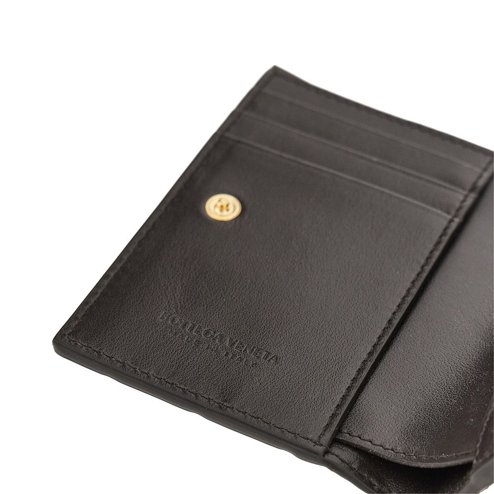Portafoglio bi-fold in nappa Intrecciato