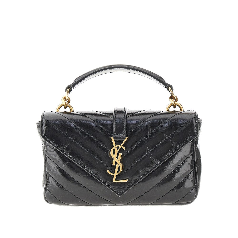 Craquelé leather mini 'College' bag