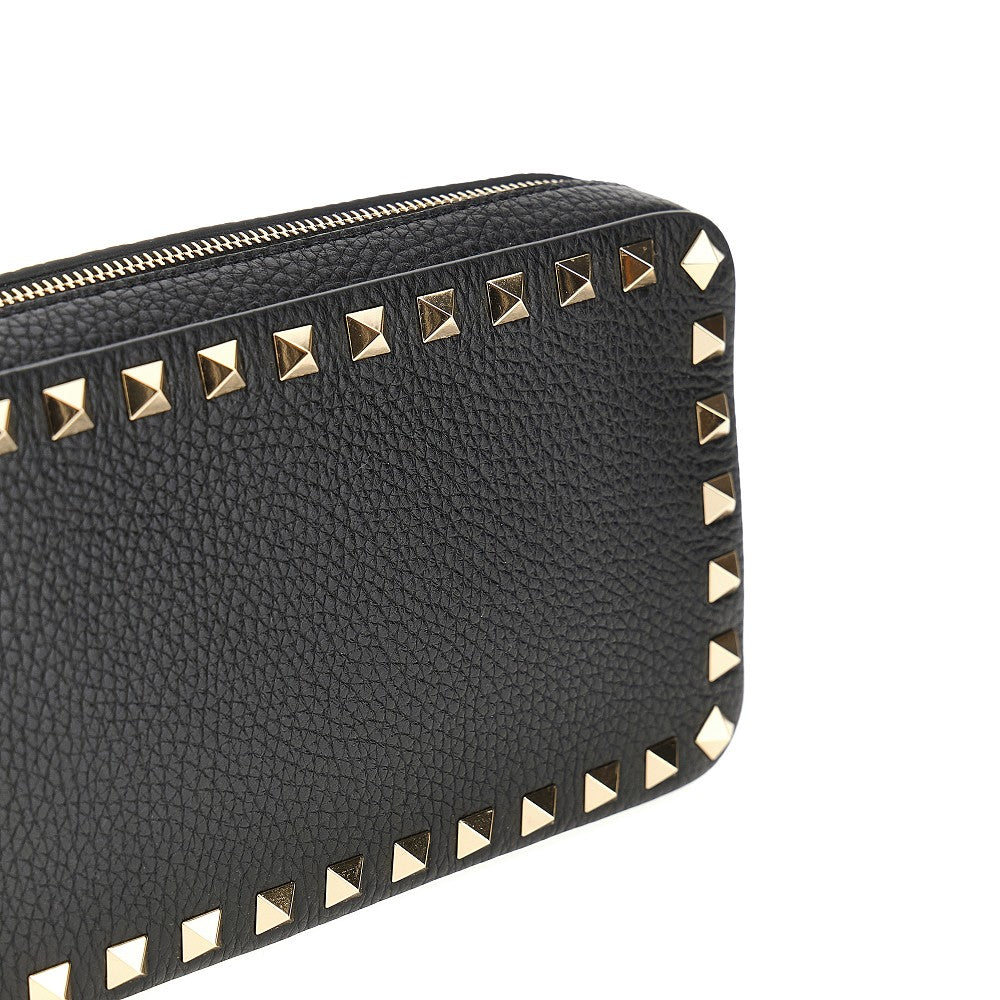 &#39;Rockstud&#39; grained leather pouch