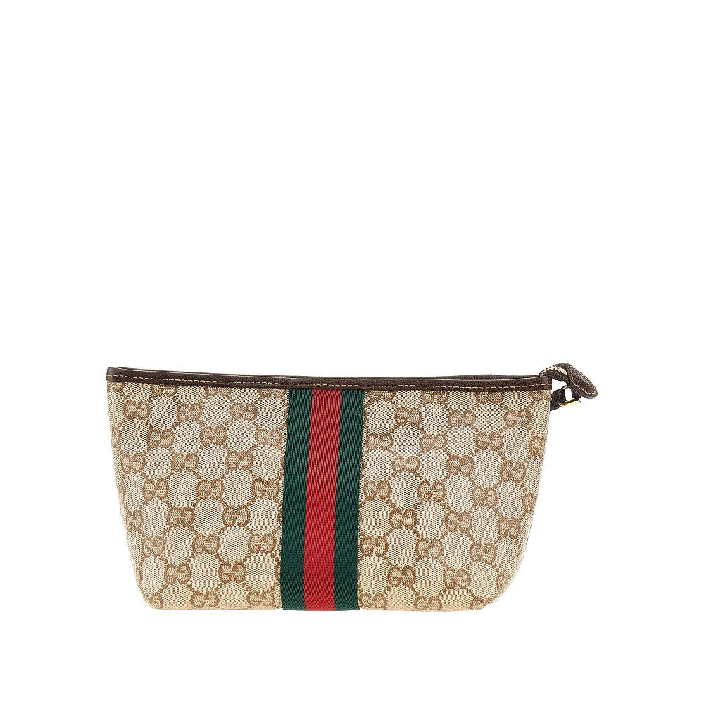 GG fabric small pouch with Web Ribbon