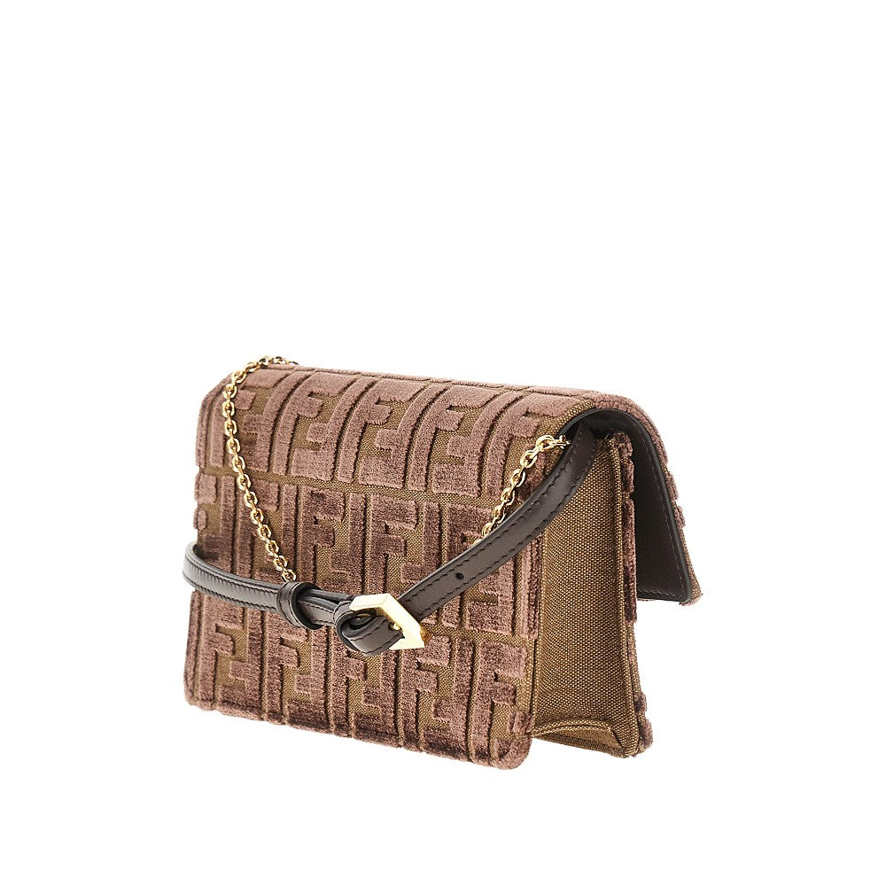 Pochette 'Baguette' in tessuto jacquard FF