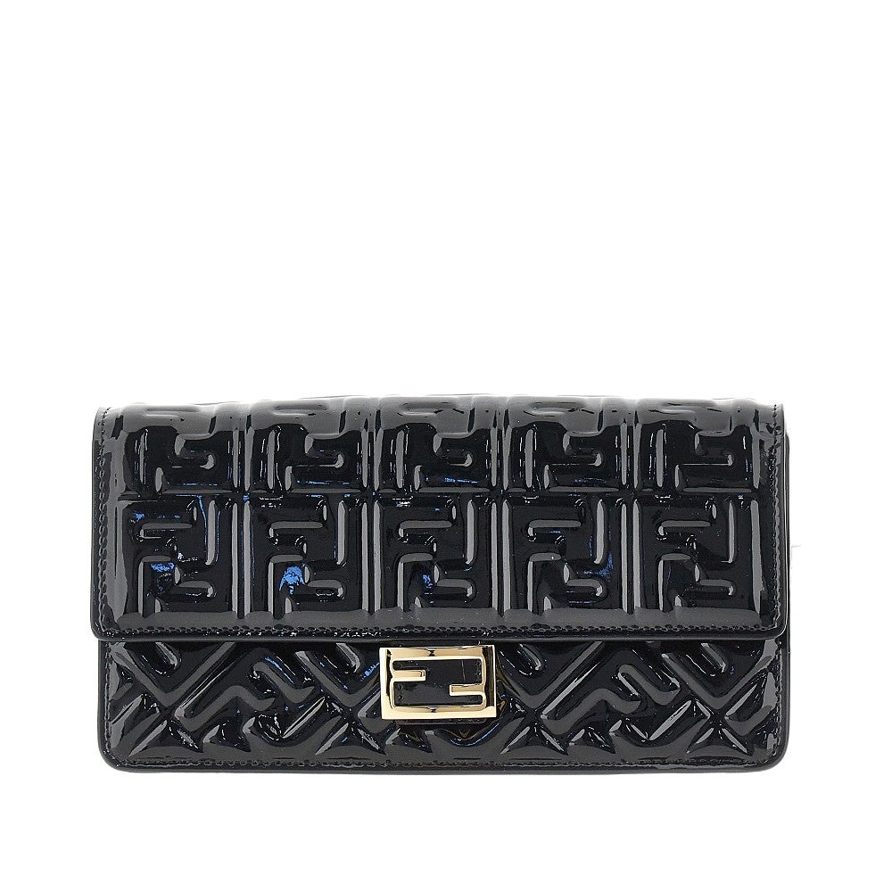Embossed patent leather 'Baguette' clutch