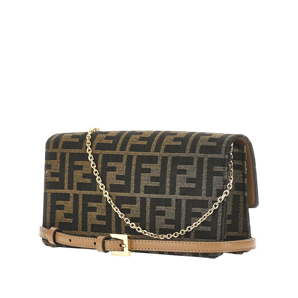 Pochette 'Baguette' in tessuto jacquard FF