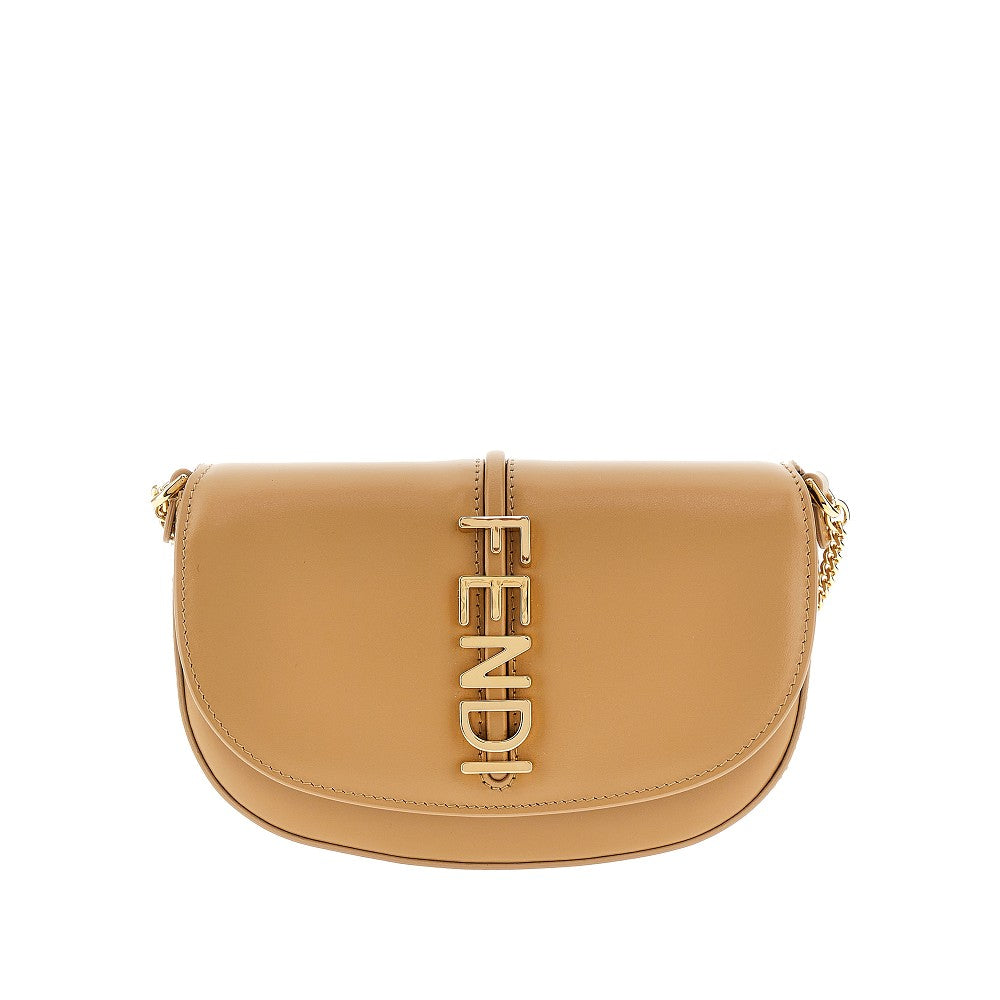 Pochette con catena 'Fendigraphy' in pelle