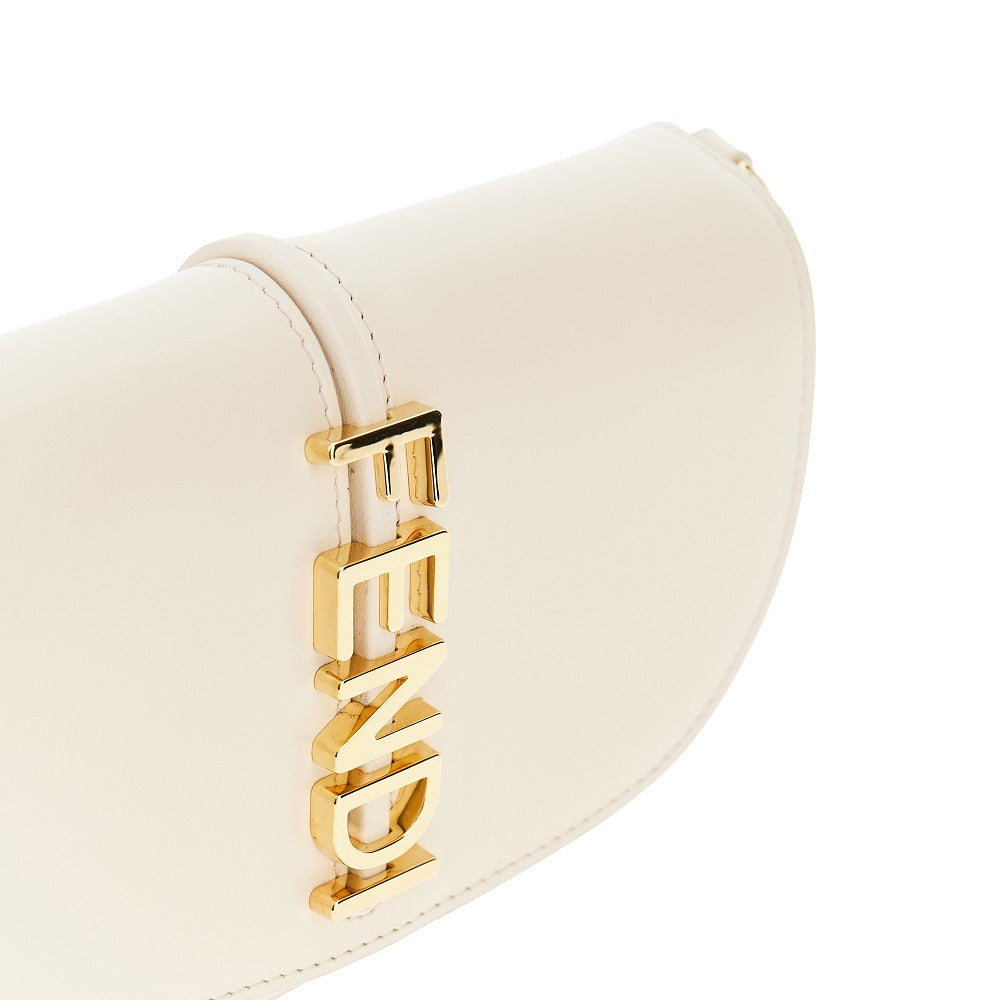 Leather 'Fendigraphy' pouch on chain