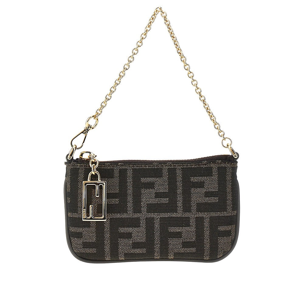 Mini pouch in tessuto jacquard FF