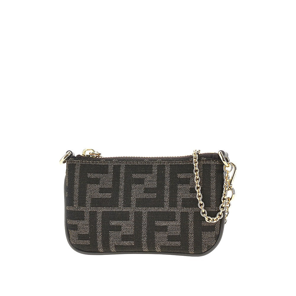 Mini pouch in tessuto jacquard FF