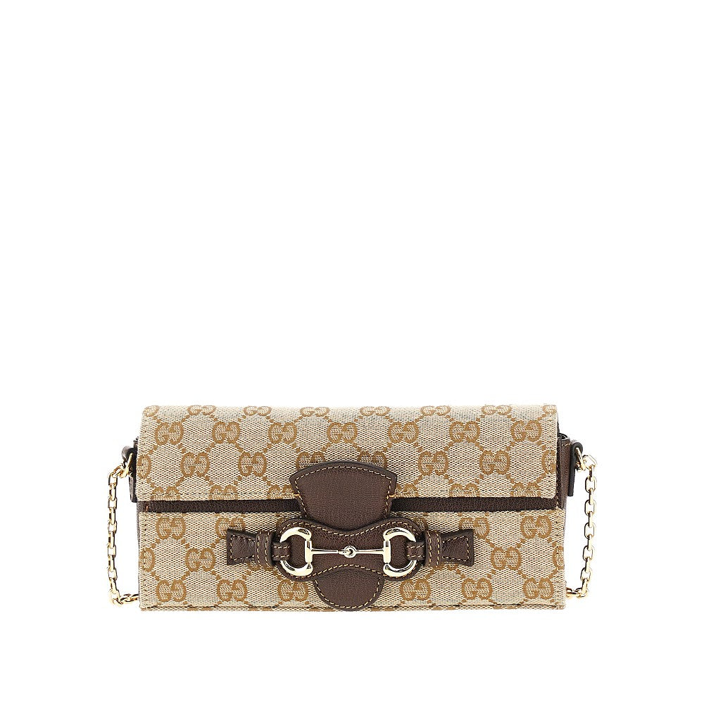 GG canvas clutch with Horsebit detail