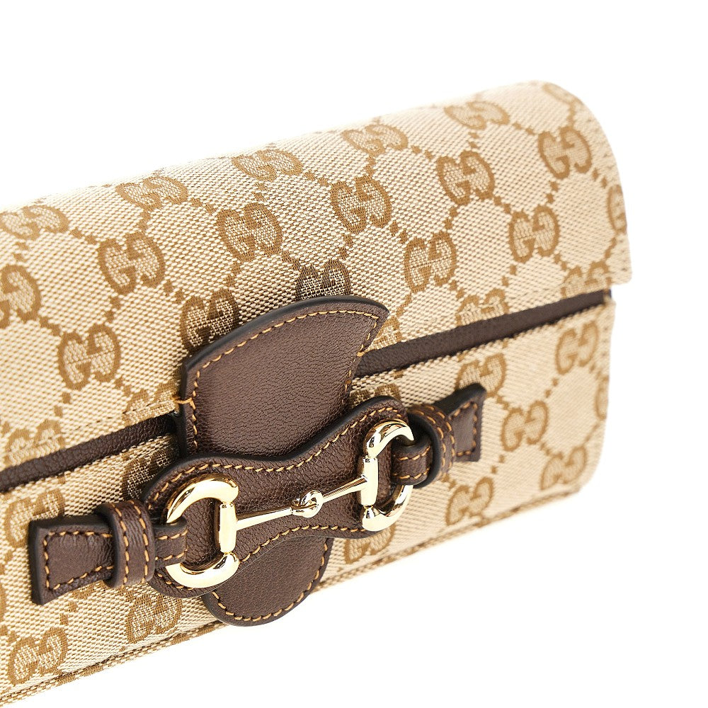 GG canvas clutch with Horsebit detail