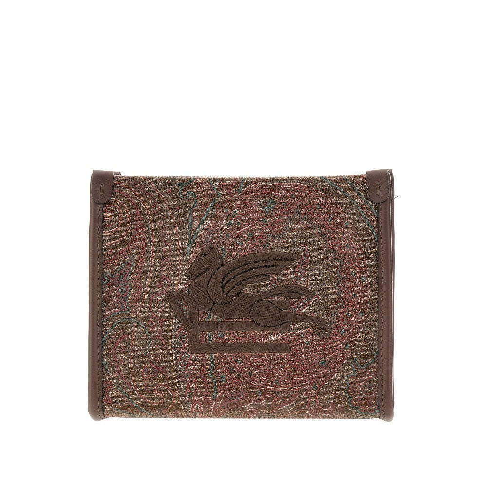 Paisley pouch with Pegaso logo embroidery