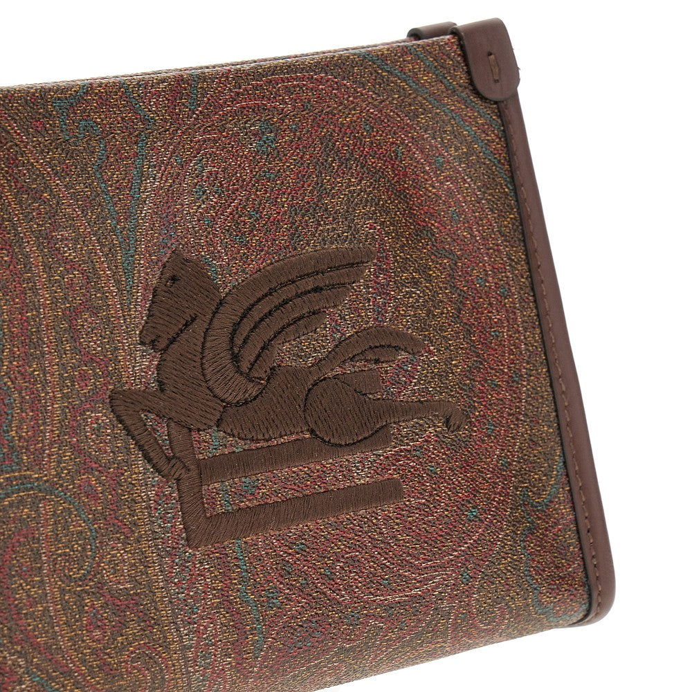 Paisley pouch with Pegaso logo embroidery