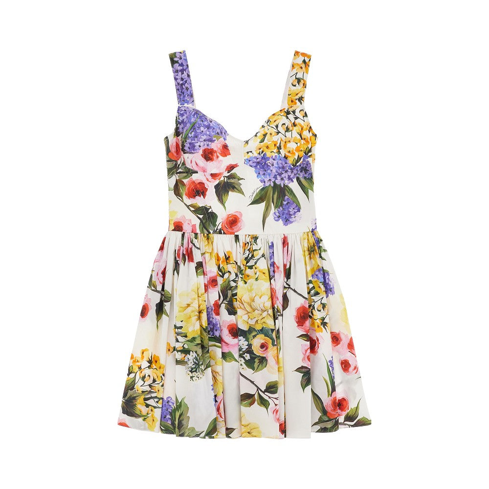 Garden print poplin mini dress