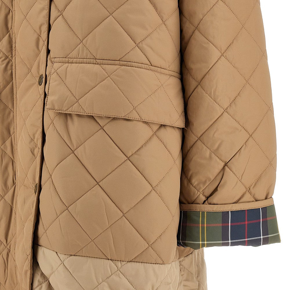 &#39;Burghley&#39; quilted long jacket