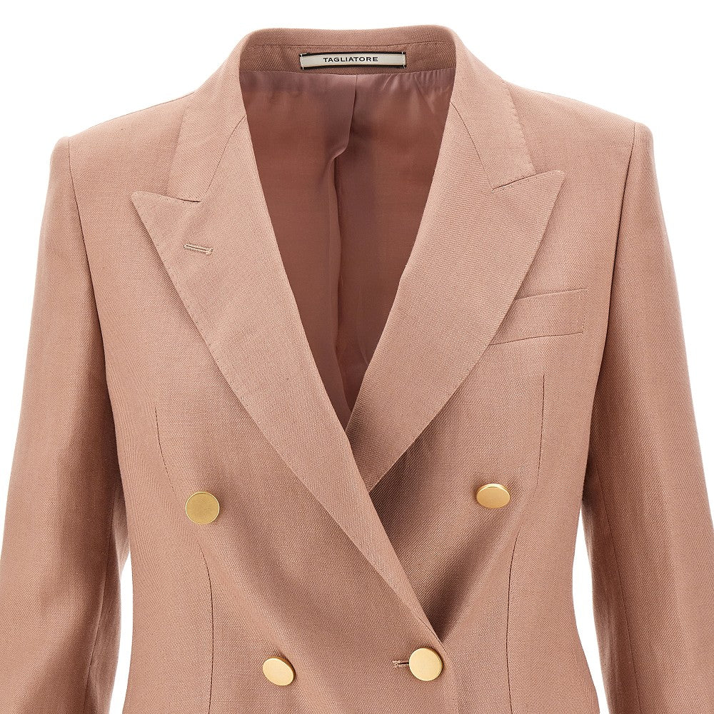 &#39;Parigi&#39; double-breasted linen jacket