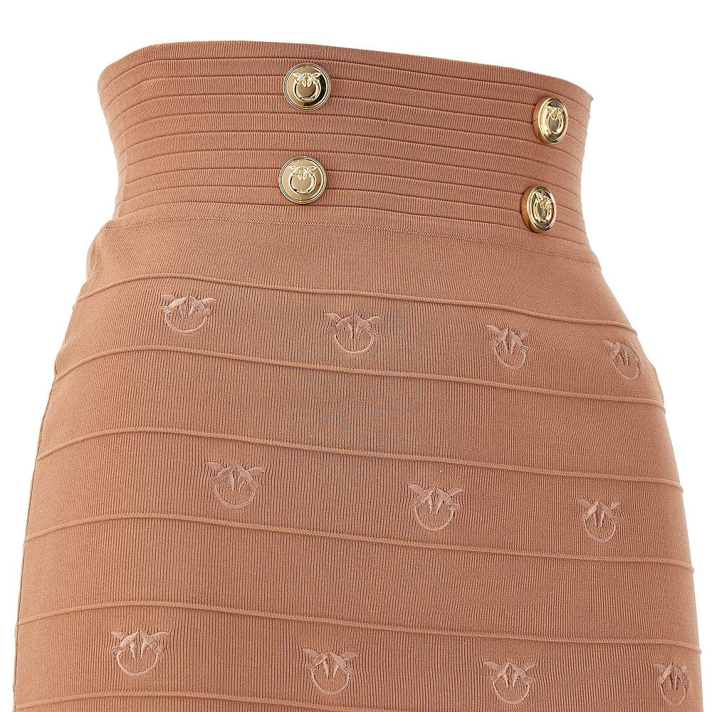 Knitted midi skirt with Love Birds embroidery