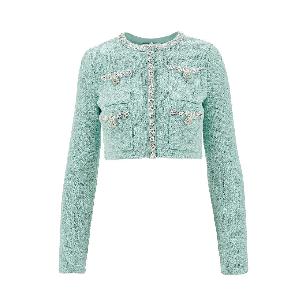 Cardigan cropped con paillettes