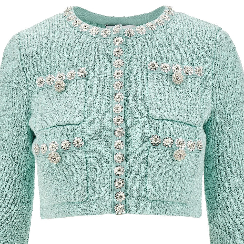 Sequinned cropped cardigan