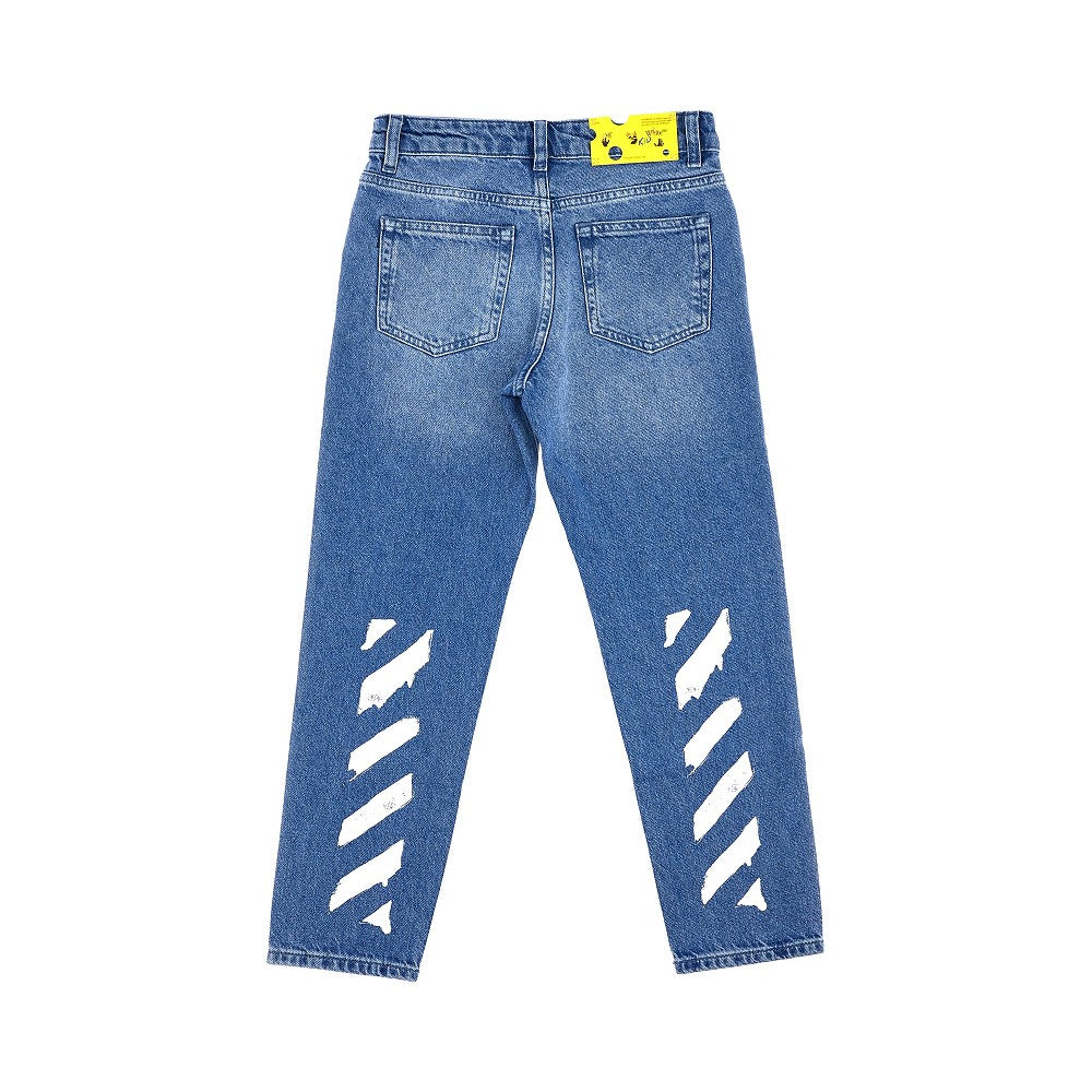 &#39;Diag&#39; print jeans