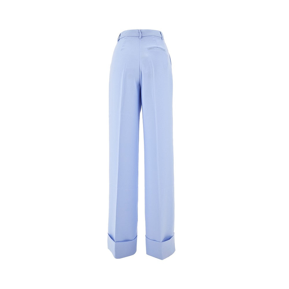 Wide-leg cady pants with darts