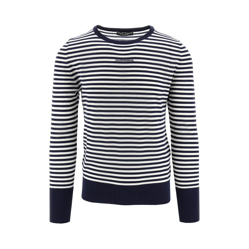 Striped wool crewneck sweater