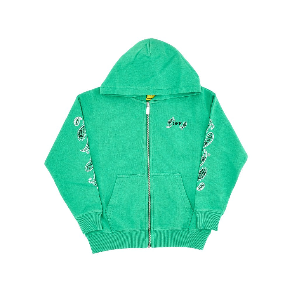 Bandana print full-zip hoodie