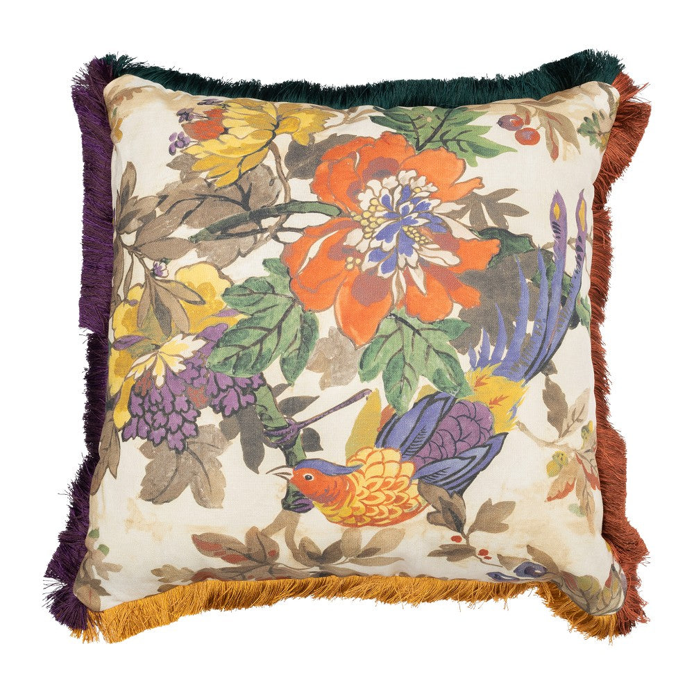 Floral print cushion